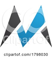 Poster, Art Print Of Blue And Black Pointy Tipped Letter M Icon