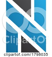 Poster, Art Print Of Blue And Black Rectangle Shaped Letter N Icon