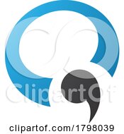 Poster, Art Print Of Blue And Black Comma Shaped Letter Q Icon