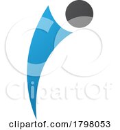 Blue And Black Bowing Person Shaped Letter I Icon
