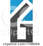 Poster, Art Print Of Blue And Black Rectangular Letter G Or Number 6 Icon