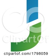 Poster, Art Print Of Blue And Green Split Shaped Letter J Icon
