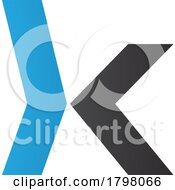 Poster, Art Print Of Blue And Black Lowercase Arrow Shaped Letter K Icon