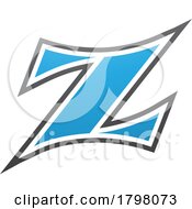 Blue And Black Arc Shaped Letter Z Icon