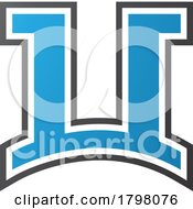 Blue And Black Arch Shaped Letter U Icon