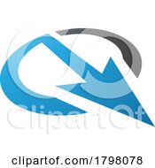 Poster, Art Print Of Blue And Black Arrow Shaped Letter Q Icon