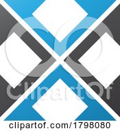 Poster, Art Print Of Blue And Black Arrow Square Shaped Letter X Icon