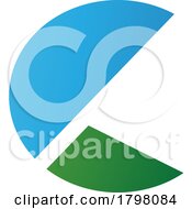Poster, Art Print Of Blue And Green Letter C Icon With Half Circles