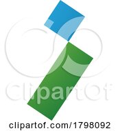 Blue And Green Letter I Icon With A Square And Rectangle