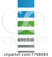 Poster, Art Print Of Blue And Green Letter I Icon With Horizontal Stripes