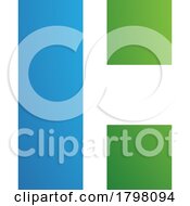 Poster, Art Print Of Blue And Green Rectangular Letter C Icon