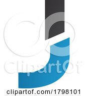 Poster, Art Print Of Blue And Black Split Shaped Letter J Icon