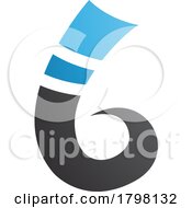 Blue And Black Curly Spike Shape Letter B Icon