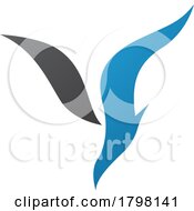 Poster, Art Print Of Blue And Black Diving Bird Shaped Letter Y Icon