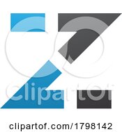 Blue And Black Dotted Line Shaped Letter Z Icon