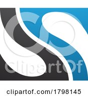 Poster, Art Print Of Blue And Black Fish Fin Shaped Letter S Icon