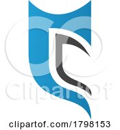 Poster, Art Print Of Blue And Black Half Shield Shaped Letter C Icon
