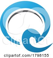 Poster, Art Print Of Blue And Black Hook Shaped Letter Q Icon