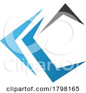 Poster, Art Print Of Blue And Black Letter C Icon With Pointy Tips