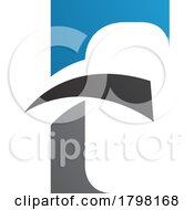 Poster, Art Print Of Blue And Black Letter F Icon With Pointy Tips