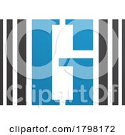 Poster, Art Print Of Blue And Black Letter G Icon With Vertical Stripes