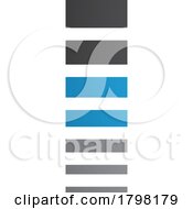 Poster, Art Print Of Blue And Black Letter I Icon With Horizontal Stripes