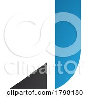 Poster, Art Print Of Blue And Black Letter J Icon With A Triangular Tip
