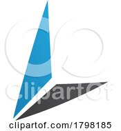 Poster, Art Print Of Blue And Black Letter L Icon With Triangles