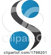 Poster, Art Print Of Blue And Black Letter S Icon With Spheres