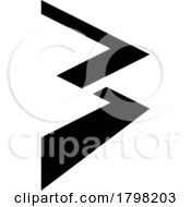 Black Zigzag Shaped Letter B Icon