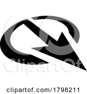 Poster, Art Print Of Black Arrow Shaped Letter Q Icon