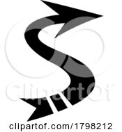 Poster, Art Print Of Black Arrow Shaped Letter S Icon