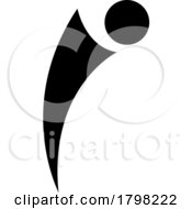 Black Bowing Person Shaped Letter I Icon