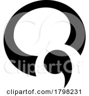 Black Comma Shaped Letter Q Icon