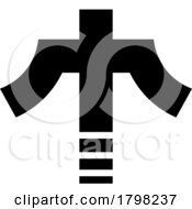 Black Cross Shaped Letter T Icon