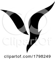 Poster, Art Print Of Black Diving Bird Shaped Letter Y Icon