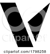 Poster, Art Print Of Black Geometrical Shaped Letter V Icon