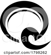 Black Hook Shaped Letter Q Icon