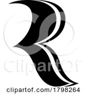 Poster, Art Print Of Black Wavy Shaped Letter R Icon