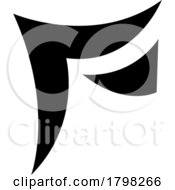 Poster, Art Print Of Black Wavy Paper Shaped Letter F Icon