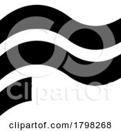 Poster, Art Print Of Black Wavy Flag Shaped Letter F Icon