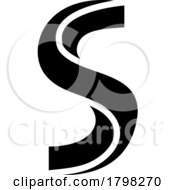 Poster, Art Print Of Black Twisted Shaped Letter S Icon