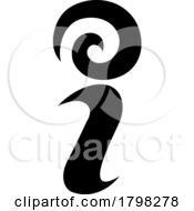 Black Swirly Letter I Icon