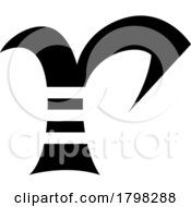 Black Striped Letter R Icon