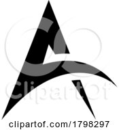 Black Spiky Arch Shaped Letter A Icon