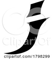 Poster, Art Print Of Black Spiky Italic Letter J Icon