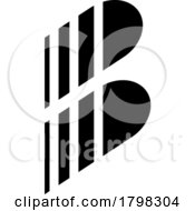 Poster, Art Print Of Black Letter B Icon With Vertical Stripes
