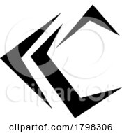 Poster, Art Print Of Black Letter C Icon With Pointy Tips