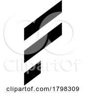 Poster, Art Print Of Black Letter F Icon With Diagonal Stripes