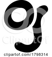 Poster, Art Print Of Black Letter G Icon With Soft Round Lines